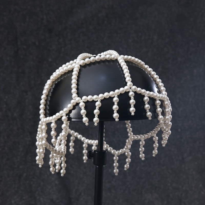 1pc Vintage-Inspired & Tassel Headpiece with Cascading Fringe - Elegant Faux Hair Accessory for Women, Wedding, Party, Casual Attire - Comfortable Secure Fit, No Maintenance Required