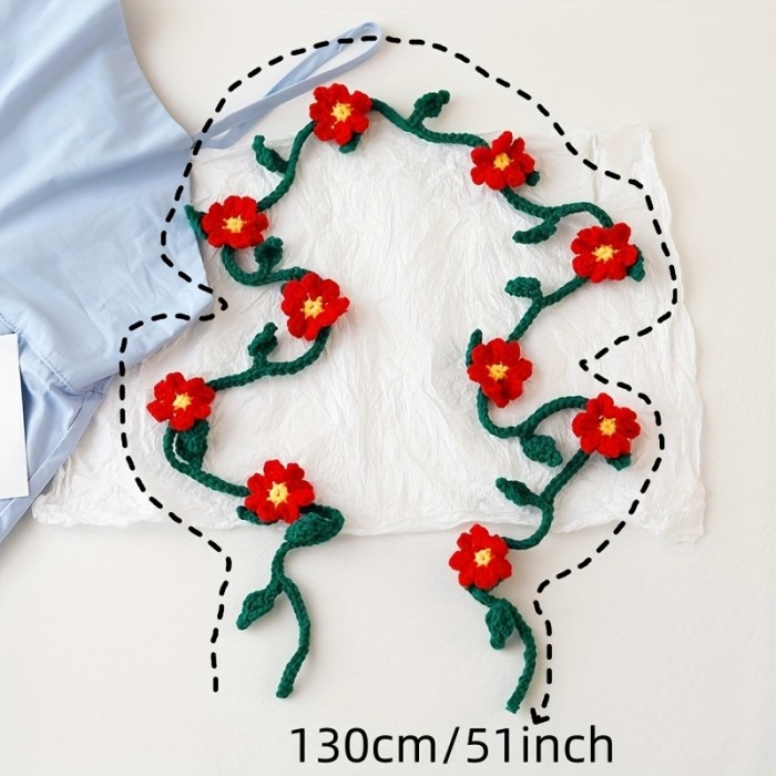 Handmade Crochet Multi-Purpose Accessory French Country Style Long Braided Cord (Headband\u002FBelt\u002FScarf) for Sweet Goddess Gifts