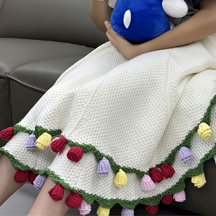 80cm Rose Bouquet Blanket - Handmade Crochet Floral Throw with Pink Roses, Elegant Home Decor, Birthday\u002FValentine's\u002FChristmas Gift for Women, Mom, Teacher - Soft Pink Floral Arrangement for Living Room, Office, Photo Props - All-Season Cozy Keepsake, Bouquet Accessories, Office Decor, Charming Aesthetic, Intricate Craftsmanship, Decorative Cover, Women Gifts, Stylish Decor, Premium Yarn, Decorative Covering