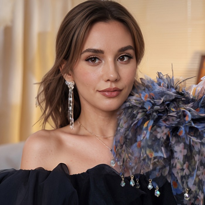 1pc of Elegant Faux Feather Hair Claw Clip, Large Non-Slip Printed Headwear with Pendant, Suitable for Women'S Daily Use, Ponytails, Buns, And Special Occasions, a Light Luxury Hairpin, a Bun Holder, Decorative Hair Accessory (Color And Position of Decorative Accessories Are Random).