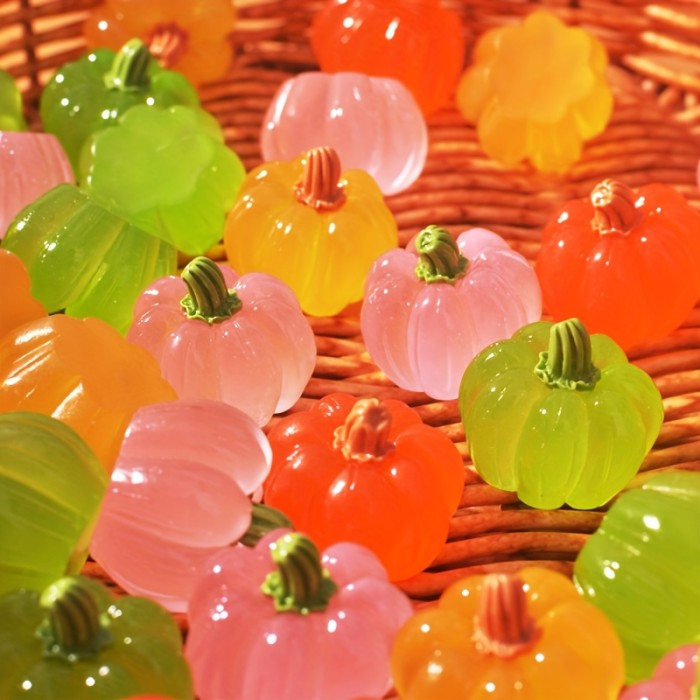 12pcs Glow-in-the-Dark Mini Resin Pumpkins - 4 Vibrant Colors (Yellow, Orange, Pink, Red) Halloween Decorations, Durable Indoor Miniature Pumpkins for DIY Halloween Projects, Fall Festivities & Home Decor, Halloween Decorations, Festive Table Decor, Glowindark Feature