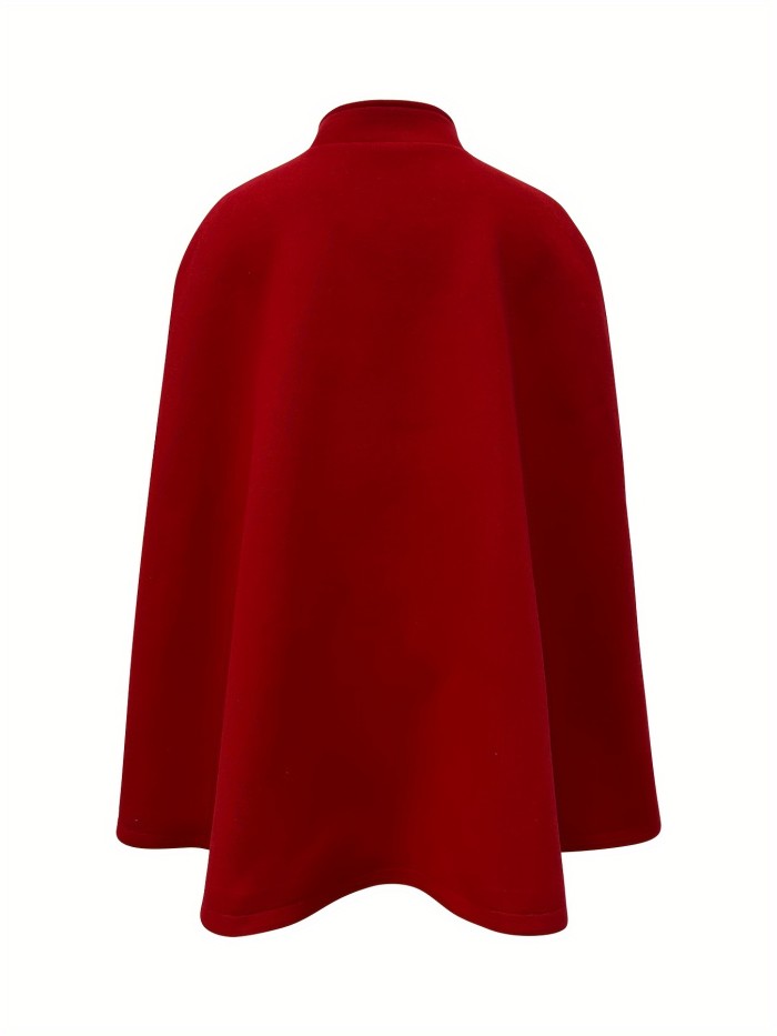 Women's Elegant Cape Sleeve Mock Neck Coat Cardigan