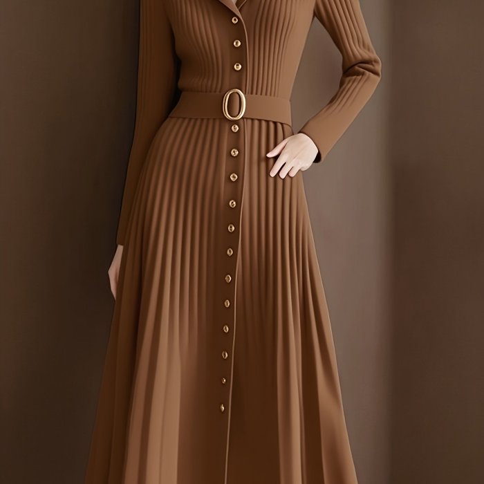 Women'sChic Fashion Elegant A-Line Structured Office Party Outfit Dress