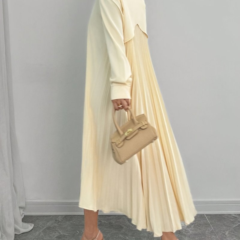 Women'S Long Sleeve Button-Front Blouse Dress