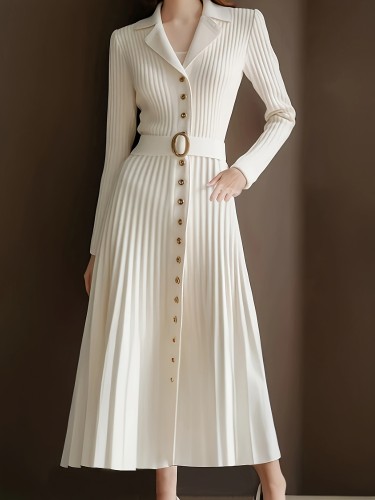 Women'sChic Fashion Elegant A-Line Structured Office Party Outfit Dress