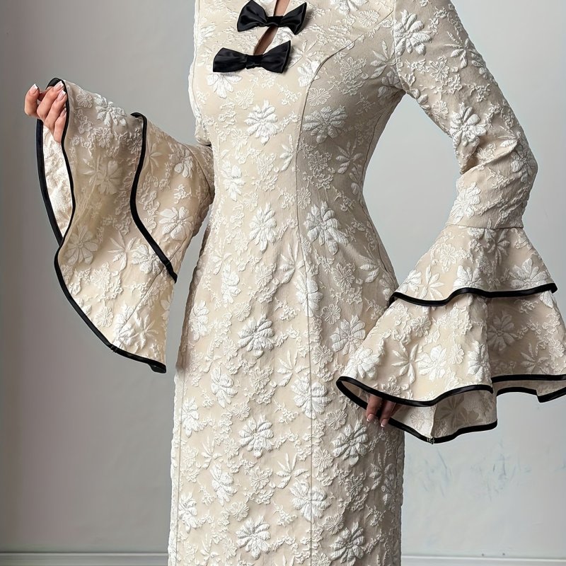 Women's Vintage Elegant Party Outfit Florian Wedding Guest Dress