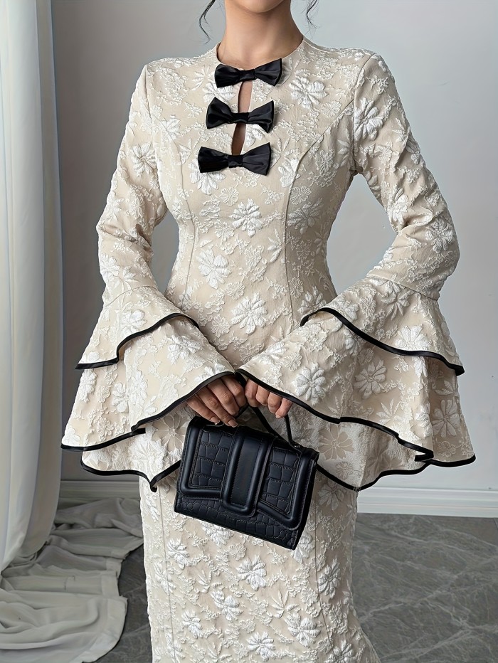 Women's Vintage Elegant Party Outfit Florian Wedding Guest Dress