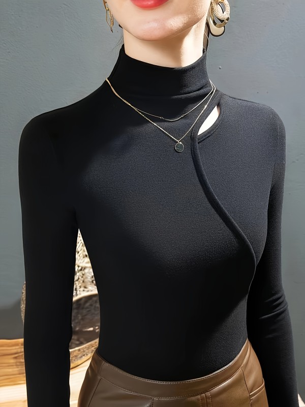 Women's Sexy Slim-Fit High-Neck Long Sleeve Layering Top