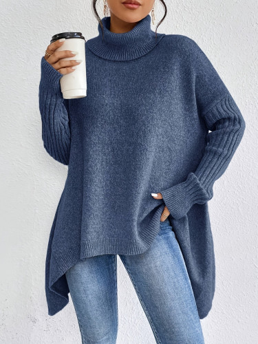Women's Thick Sweater - Oversized High Neck Turtleneck Sweater Coat-like Top