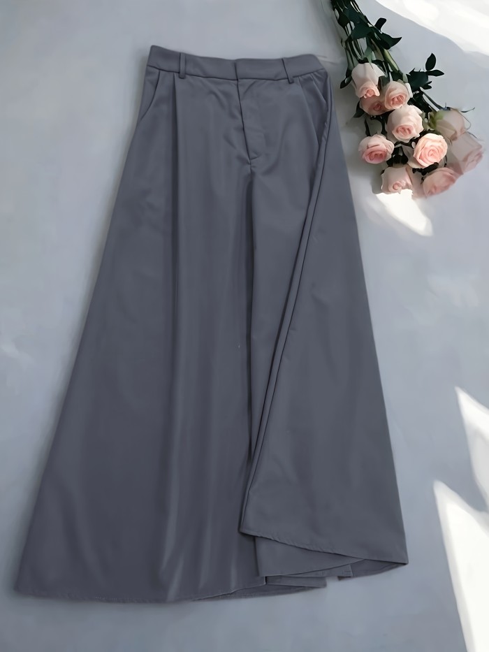Warrior Style Culottes High-Waisted Warrior Style Black Culottes | Wide-Leg Pants with Pockets
