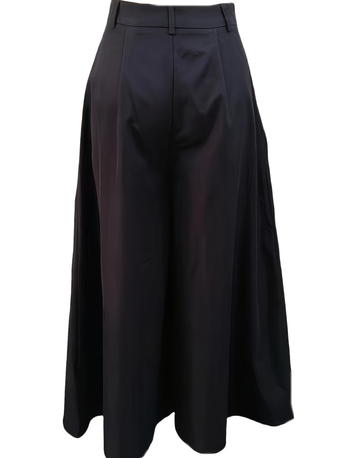 Warrior Style Culottes High-Waisted Warrior Style Black Culottes | Wide-Leg Pants with Pockets