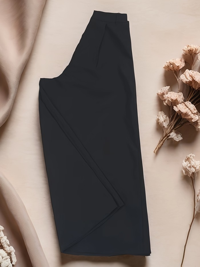 Warrior Style Culottes High-Waisted Warrior Style Black Culottes | Wide-Leg Pants with Pockets