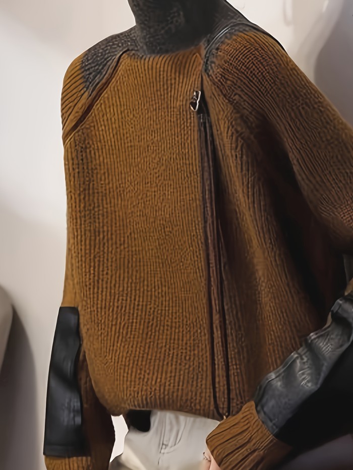 Women'S Elegant High-Neck Long Sleeve Sweater