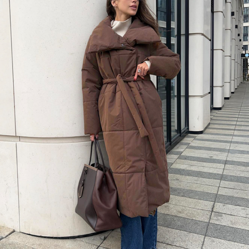 Overcoat Warm Cotton-Padded Jacket Women 2025 Winter Casual Loose Parkas Coat Outwear Female K196