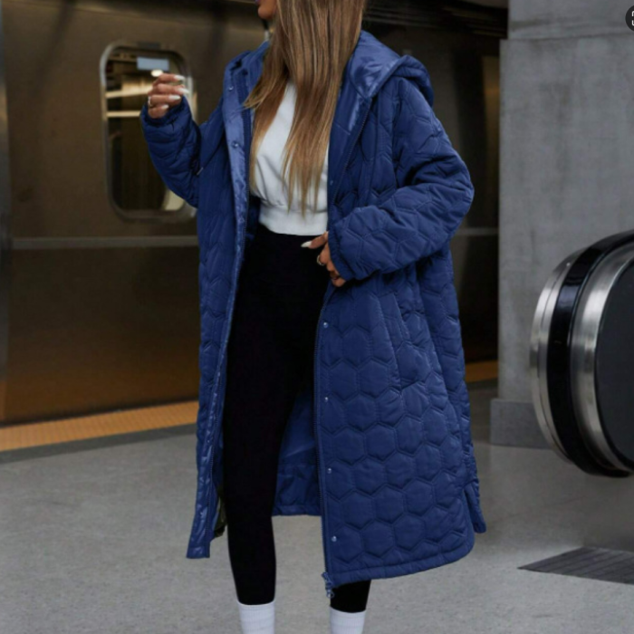 Velvet Cotton Padded Jacket Ladies Women Loose 2025 Autumn Winter  Long Over Puffer Coat Female Hooded Warm Cotton Padded K193B
