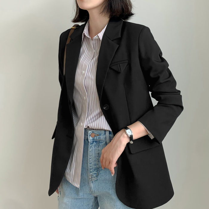✨ Elegant Loose Single-Breasted Blazer | Chic Spring–Autumn OL Outerwear