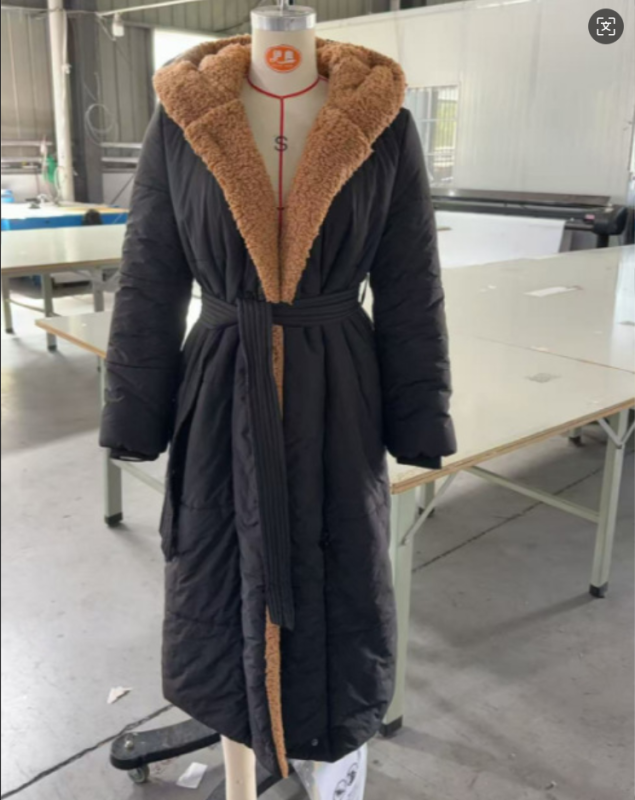 Lace-up Warm Cotton Padded Jacket Ladies Women Loose 2025  Winter  Long Over Puffer Coat Female Hooded  Cotton Padded K193c