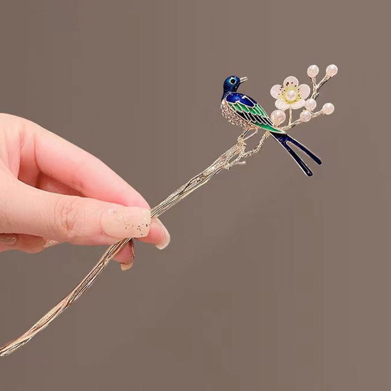New Chinese Chopsticks Hair Sticks Forks Brids Flower Designs Pearl Hairpins Side Clips for Women Girls Hair Bun Maker Jewelry