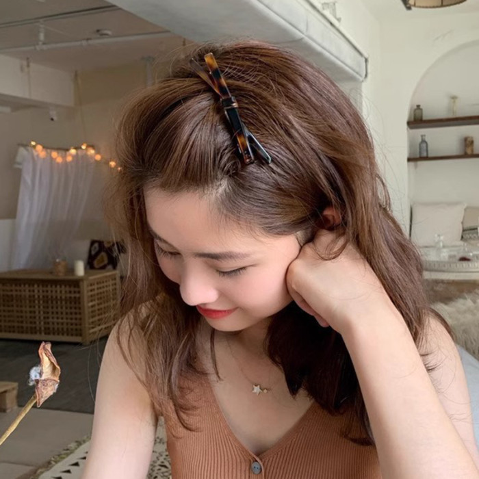 Korean Hairpin Headdress Clip Side Girl's Word Clip Female Online Influencer Bow Back Head Bangs Top Clip Headdress Hair Pins