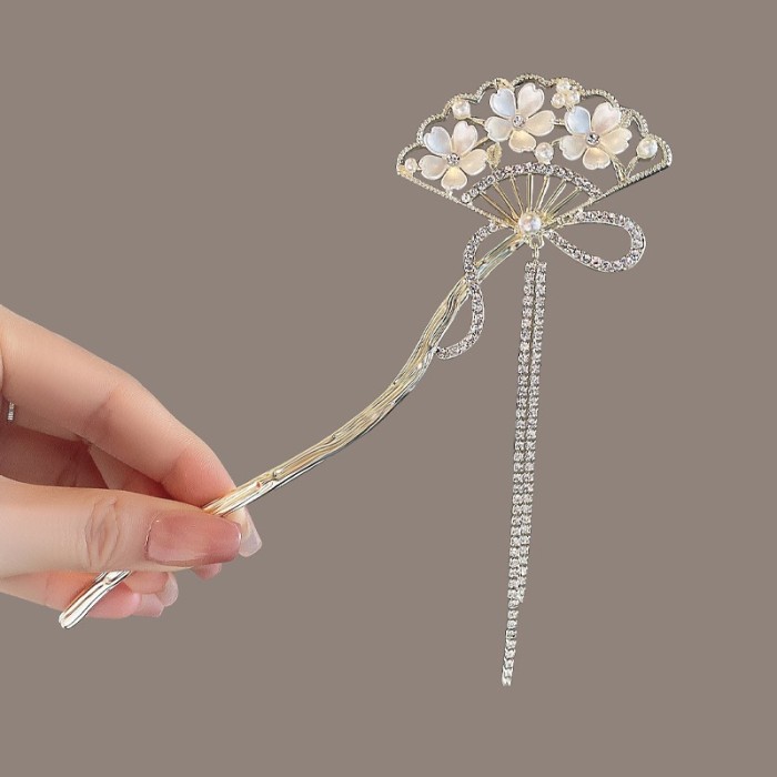 Vintage Chinese Style Hanfu Hair Stick Women Metal Tassel Hair Fork Hair Chopsticks Hairpin Woman Jewelry Hair Clip Accessories