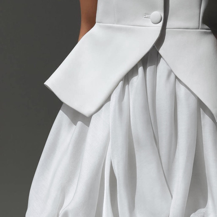 Skirt Two Piece Set for Women Elegant Chic Slim Sleeveless Button Vest + Pleated Mini Bud Skirt Set Office Lady Fashion Outfits