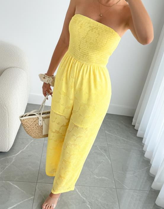 Summer Yellow Perspective Sleeveless Temperament Jumpsuit ✨