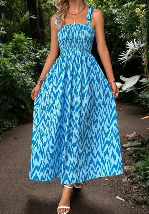 Summer Cinched Waist Pleated Slim Camisole Dress ✨
