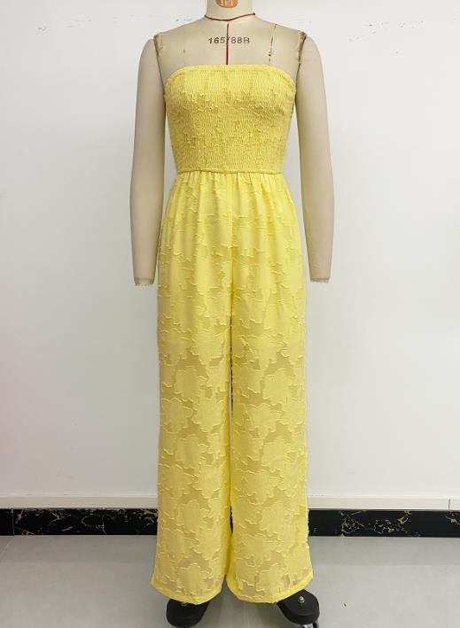 Summer Yellow Perspective Sleeveless Temperament Jumpsuit ✨