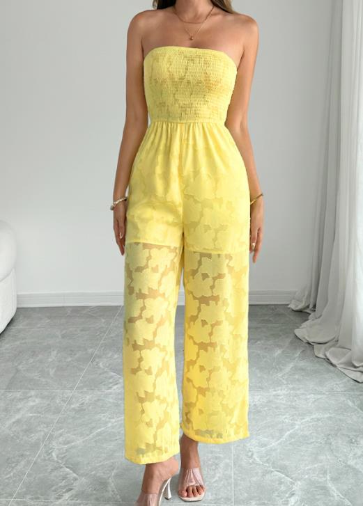 Summer Yellow Perspective Sleeveless Temperament Jumpsuit ✨