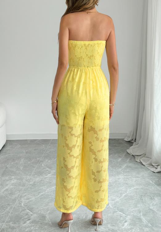 Summer Yellow Perspective Sleeveless Temperament Jumpsuit ✨