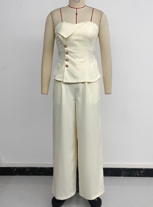 Sexy Socialite Strapless Wide Leg Pants Set ✨
