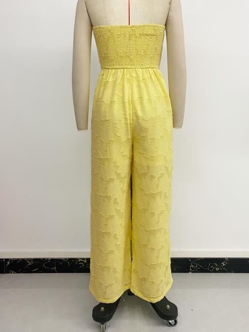 Summer Yellow Perspective Sleeveless Temperament Jumpsuit ✨