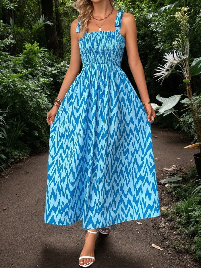 Summer Cinched Waist Pleated Slim Camisole Dress ✨