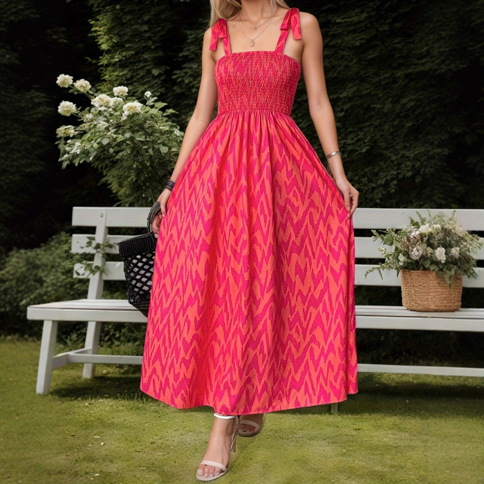 Summer Cinched Waist Pleated Slim Camisole Dress ✨