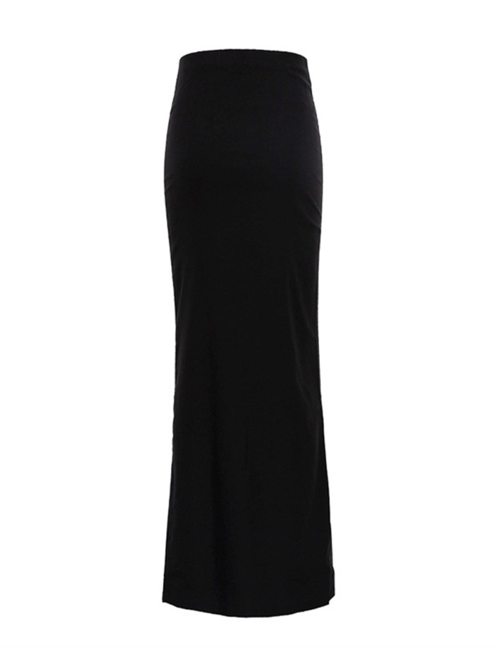 Solid Color High Waisted Column Skirts Bottoms