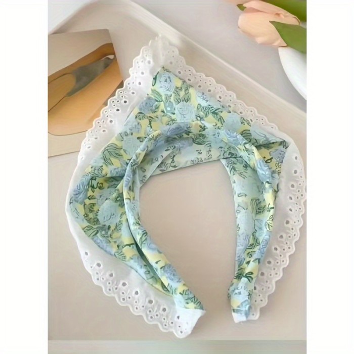 🌸Spring Summer Floral Lace Triangle Headscarf | Boho Y2K Beach Vacation Hairband