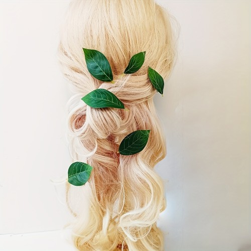 ✨Vintage Leaf Hairpin Set 6Pcs | Plastic Clips for Updos Braids Half-Up Styles