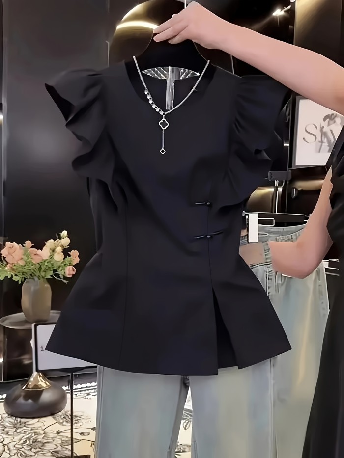 High-End Floral Bubble Sleeve Blouse | Women’s Vintage Semi-Sheer Spring Autumn Top