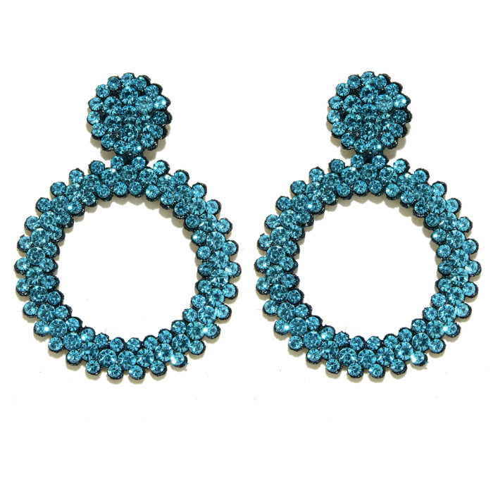 Women’s Euro-American Minimalist Earrings | Full Rhinestone Hoop Fashion Jewelry