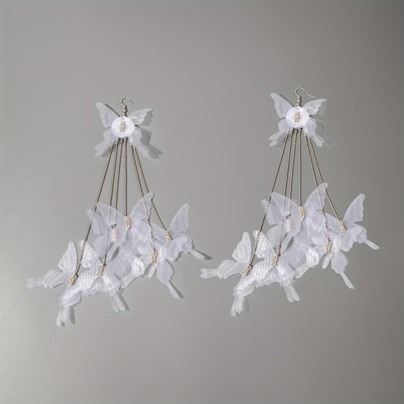 ✨Butterfly Drop Earrings | Minimalist White Faux Rhinestone Party Elegant Event Jewelry