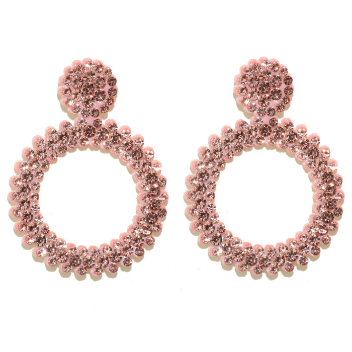 Women’s Euro-American Minimalist Earrings | Full Rhinestone Hoop Fashion Jewelry