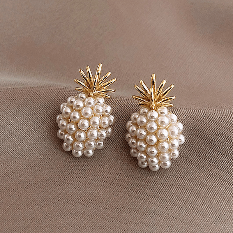 ✨14K Gold Plated Pineapple Earrings | Alloy Resin Mosaic Teen Elegant Fashion Birthday Gift Jewelry