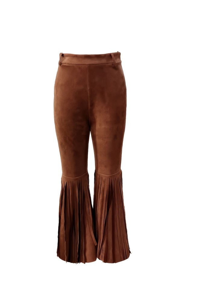 Fashion Vintage Western Flare Fringe Pants (Belt Not Included)