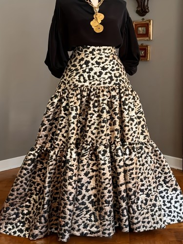 Women'S Stylish Loose Long Leopard Print Skirt