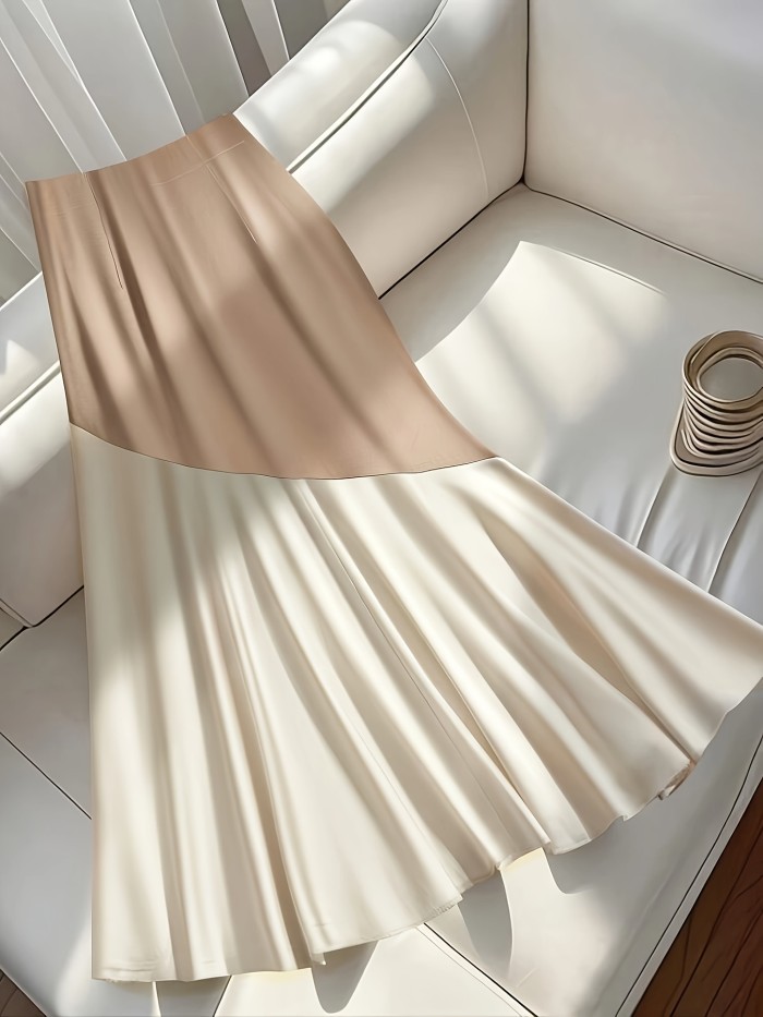 🌸Color Block Midi Skirt | Belted Elegant Summer Style