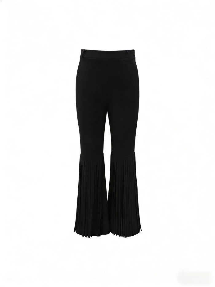 Fashion Vintage Western Flare Fringe Pants (Belt Not Included)