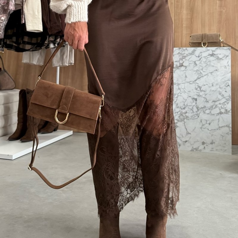 Sexy Lace Patchwork Midi Skirt for Women, 2026 Fall Winter High Waisted Bodycon Pencil Skirt