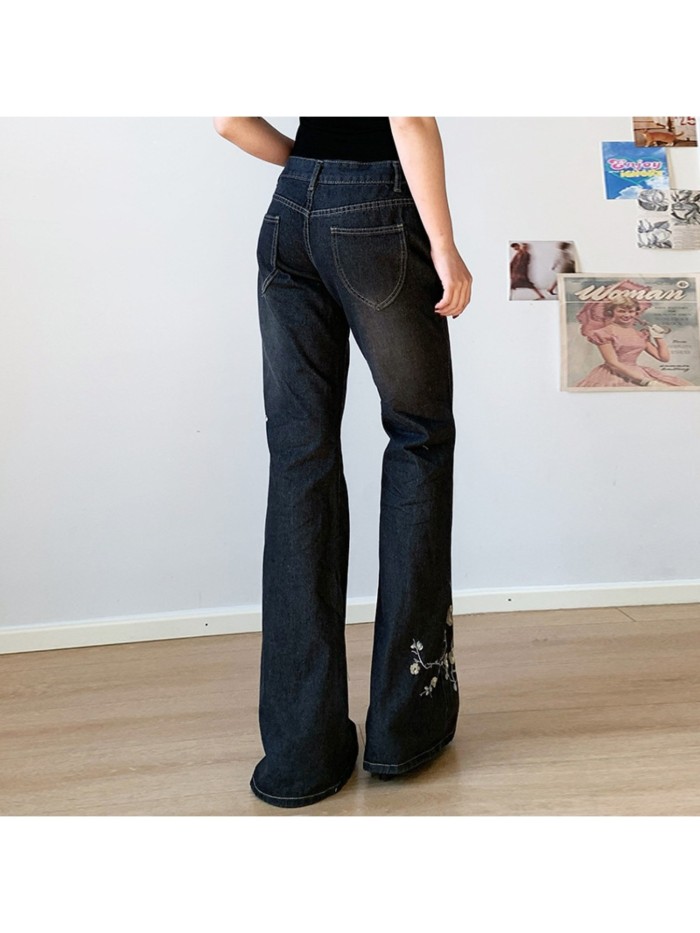 ✨High Waist Lift Stretch Wide Leg Jeans | Draped Straight Cut
