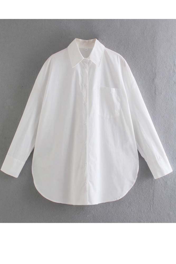 Candy Color Mid-length Cotton Blouse