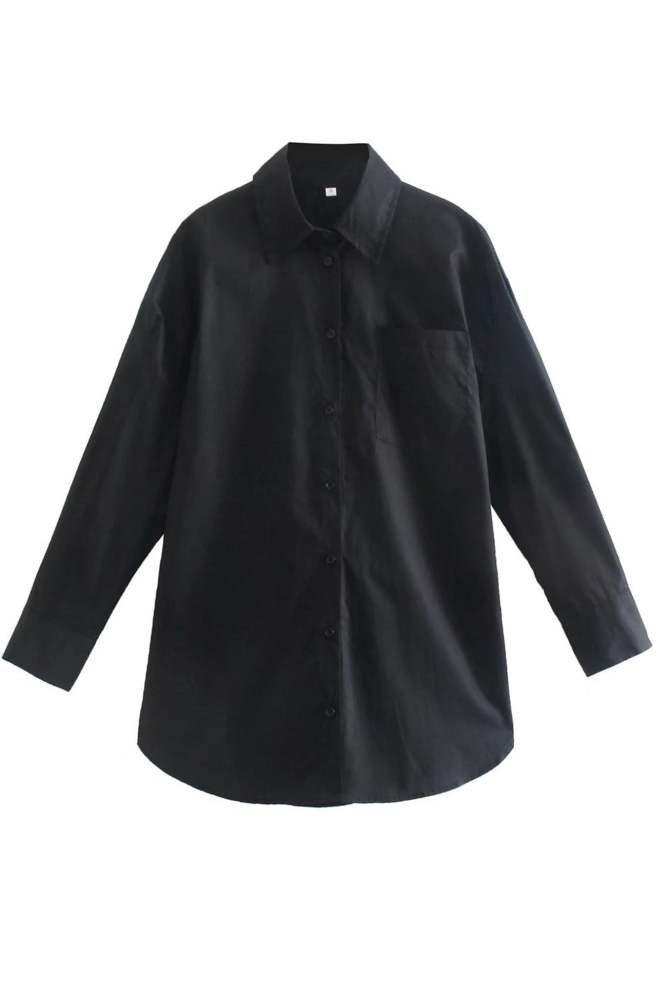 Candy Color Mid-length Cotton Blouse